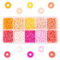 PH PandaHall 3800pcs 4mm Clay Disc Beads Small Friendship Bracelet Beads Orange Flat Polymer Clay Chip Beads Heishi Disc Beads Chip Spacer Beads for Music Fans Summer Wakiki Hawaii Jewelry Making