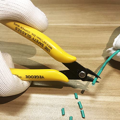 Flush Wire Cutter, 10PACK Precision Diagonal Cutting Pliers Small Wire Cutter Nippers for Electronics Wires Jewelry Screws (5 Inch Size) - style: yellow wire cutters x 10