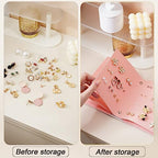 LAKE OF FIRE Earring Holder Organizer with Foldable Book Design Jewelry Book Organizer, Portable Pu Leather Travel Earring Case(Pink) - color: Pink