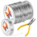 Aluminum Craft Wire 16 Gauge (1.5mm)–164Ft (50M)+18 Gauge (1.0mm) 32.8Ft (10M) + Pliers – Bendable Metal Wire for Sculpting, Armature, Jewelry Making, DIY Crafts (Silver) - size: 16Gauge, style: Silvery