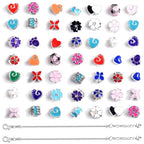 50pcs Large Hole Metal Spacer Beads for Bracelet Necklace Keychain Making, European Enamel Focal Beads, Jewelry Findings & Supplies for Bracelet, Mixed Style (50Pcs Enamel) - color: 50Pcs Enamel