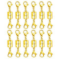 Double Lobster Clasp Magnetic Necklace Clasps and Closures 14K Gold and Silver Magnetic Jewelry Clasps Converters for Bracelet Necklaces Extender - color: 12Pcs Gold