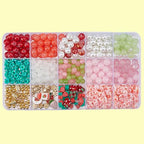 SUNNYCLUE 1 Box About 390Pcs 4 Sets Bracelet Making Kit Strawberry Bracelet Kits Polymer Clay Glass Fruit Flower Wire Beads Sets for Jewelry Making Adults Supplies Women Beginners Adults Starter - style: Strawberry