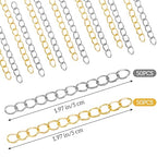 100 PCS Chain Extender for Jewelry Making Bracelet Extender Silver and Gold Tail Extension Chain Removable Necklace Extension Chains for Jewelry Making, Anklets - color: Gold, Silver