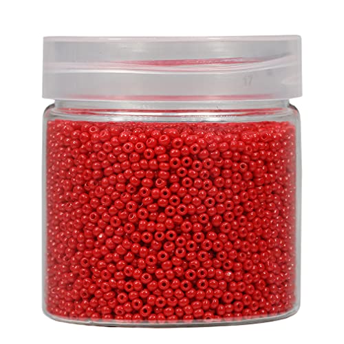 Bala&Fillic 2mm Round Size Almost Uniform Seed Beads 10000pcs /110 Grams in Box 12/0 Red Small Glass Seed Beads for Making Jewelry Earring Bracelets Necklace - color: Red