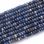 76pcs 5x8mm Natural Stone Blue Sodalite Rondelle Spacer Loose Beads Abacus Disk Stone Round Loose Gemstone Beads for Jewelry Making DIY Bracelet Necklace - color: Blue Sodalite Stone