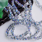 Dark Blue Round Crystal Glass Beads for Jewelry Making (4/6/8/10mm), Smooth Round Natural Gemstone Glass Spacer Loose Beads for Crafts Bracelets Necklaces Charms - color: Round Smooth Glass Beads: Dark Blue