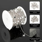 YOUBEIYEE Silver Star Necklace for Women Jewelry DIY Chains Bulk with Open Jump Rings and Lobster Clasps, Cable Link Chain Jewelry Making Supplies - color: Silver Star