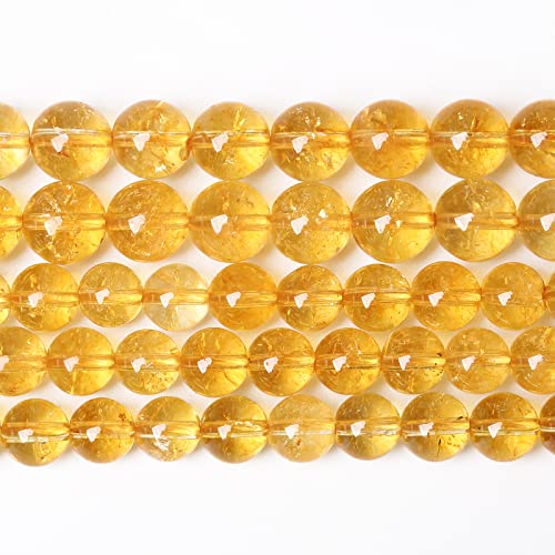 8mm 45Pcs Natural Citrine Beads for Jewelry Making Gemstone Round Loose Beads DIY Bracelet Necklace - color: Citrine, size: 8mm
