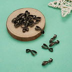Fashewelry 200pcs Brass Pendant Pinch Bails Red Copper 8x5mm Inner Diameter Dangle Charm Clasp Clip for Top Drilled Bead Necklace Earring Jewelry Making Pin:0.9MM - color: Antique Bronze