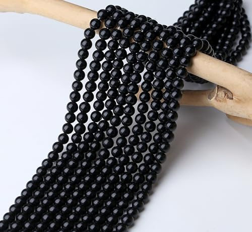 Obsidian 8mm Beads 100Pcs Natural Obsidian Stone Black Beads Loose Round Gemstone Crystal Bead for DIY Bracelet Necklace Jewelry Making - color: A-Black Obsidian, size: 100pcs