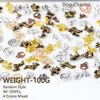 stino 100 Gram Metal Charms for Jewelry Making, Silver & Gold Plated, Bulk Pack for Bracelets, Necklaces, Crafts - color: Dog Mixed Color