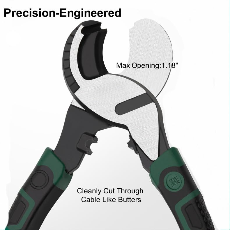Wire Cutter Heavy Duty 8 Inch High Leverage Wire Cable Cutter Pliers Tool for Aluminum, Copper, Wire, Communications Cable
