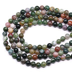 Natural Gemstone Loose Beads Smooth Round Approxi 15 inch DIY Bracelet Necklace for Jewelry Making (8mm, Indian Agate) - color: Indian Agate, size: 8mm