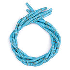 BEADIA Natural Blue Turquoise Spacer Beads Caps Loose Semi Gemstone for Beading Jewelry Making 6mmx3mm 38cm - color: Blue Turquoise, size: Round 6mm x 3mm