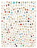 JIALEEY 300Pcs Assorted Gold-Plated Enamel Charms for Jewelry Making - Earring, Necklace, Bracelet