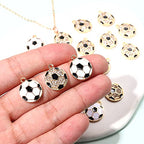 20PCS Sports Charms Enamel Basketball Baseball Pendant Charms for Jewelry Making Rhinestone Ball Game Softball Charms for Necklace Bracelet Earrings DIY Crafts - color: Set 2