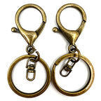20Pcs Lobster Clasps Swivel Hooks, Lobster Clasp Trigger Clips with Flat Split Keychain Ring and 8 Shap Swivel Clips for DIY Craft Making (Antique Brass-2) - color: Antique Brass-2