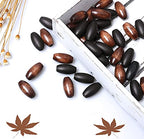 40 Oval Wooden Beads Variety Pack, 13 x 25mm Wood Dreadlock Hair Braid Beads with 4mm Hole Mixed Colors Wooden Tube Spacer Beads for Macrame Jewelry Craft Making - color: 26x13mm, Coffee&Dark Brown#40pcs