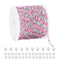 UMAOKANG 16.4 Feet Pink Enamel Jewelry Making Chain Roll Stainless Steel Craft Chain DIY Jewelry Supplies - color: Steel-Pink