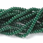 76pcs 5x8mm Natural Dark Green Jade Stone Rondelle Spacer Loose Beads Abacus Disk Stone Round Loose Gemstone Beads for Jewelry Making DIY Bracelet Necklace - color: Dark green Jade Stone, size: 5x8mm Abacus Disk