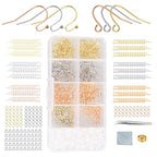 Rose Gold Earring Hooks - 630 pcs Earring Making kit with 14k Gold Hypoallergenic Earring Hooks, Jump Rings and Clear Rubber Earring Backs for DIY Jewelry Making - color: Regular Mixed Color