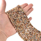170pcs 4x2mm Natural Crazy Lace Agate Disk Rondelle Spacer Semi Precious Gemstone Loose Stone Beads for Jewelry Making 15 Inch - color: Crazy Lace Agate