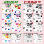 Dowsabel Bracelet Making Kit, Beads for Bracelets Making Pony, Kandi, Polymer Clay, Smile Face & Letter Beads for Jewelry Making, DIY Arts and Crafts Gifts Toys for Girls Age 6-12 - style: Classic