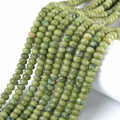 5x8MM 72PCS Chinese Green Jade Tube Rondelle Abacus Disk Spacer Loose Beads for Jewelry Making - color: Chinese Green Jade, size: 5x8mm abacus-shaped