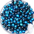 QINJIEJIE 60PCS Aquamarine Tiger Eye Beads 8mm Stone Beads Round Loose Gemstone Bead for Bracelet Beading Crystal Making DIY Necklace Earrings 0.32" - color: Aquamarine Tiger's Eye, size: 60PCS