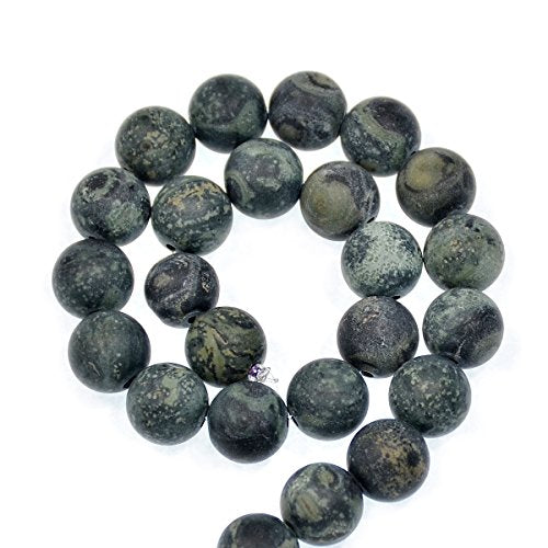 AD Beads Beautiful Natural Matte Gemstone Round Spacer Loose Beads 4-12mm (4mm, 31 Matte Kambaba Jasper) - color: 31 Matte Kambaba Jasper, size: 4mm