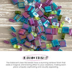 Mack and Rex Tila Bead Mixes (Mermaid) – Quarter Tila – Includes Purple, Turquoise, and Iridescent Clear Tila Beads with a Rainbow Finish, Teal and Lime Green and Olive - color: Mermaid, size: 10 Gram Bag