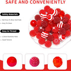 48 Pcs 20mm Beads for Pens Bubblegum Beads Red Crystal Acrylic Round Chunky Beads Sparkly Large Balls Beads for Pen Beadable Keychain Bracelet Necklace DIY Jewelry Making Supplies - color: Red Color