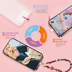 Marble Beaded Phone Wrist Strap,Detachable Phone Bracelet Strap with Tether Tab,Hands-Free Wristlet Strap (wine red) - color: Wine Red