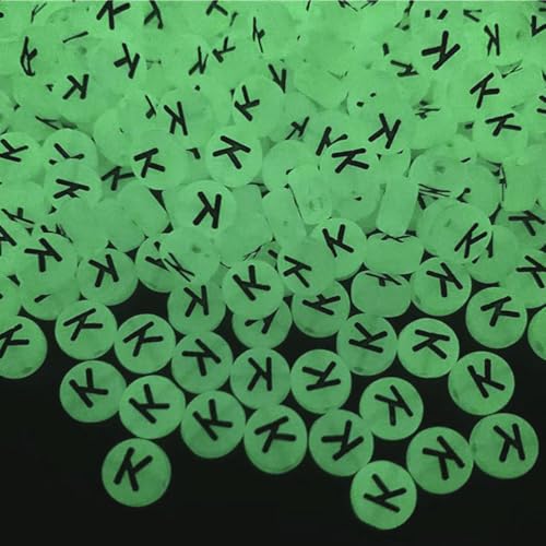 200PCS Letter Beads Glow in The Dark 4x7mm Acrylic Alphabet Letter K Beads for Jewelry Making Bracelet - color: K-200PCS