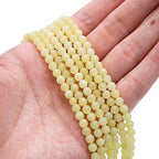 BEADIA Natural Lemon Jade Stone Round Loose Semi Gemstone Beads for Jewelry Making 4MM 38cm/Strand - color: Lemon Jade, size: 4mm
