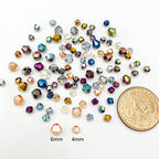900pcs 6mm Crystal Beads Bicone Bracelet Bead Faceted Glass Beads for Jewelry Making DIY Necklace Earring Suncatcher Crafts (Metallic Colors) - size: 6mm