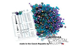 1.8oz (50g) of Blue Purple Mix of Czech Faceted Fire Polished Beads (Round, Catherdal, Rondelle) - color: Mix 04 Blue, size: 50 g