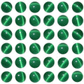 100pcs Grass Green Cat Eye Beads 8mm Round Semi Precious Stone Hole Size 1mm DIY Charm Spacer Beading Smooth Gemstone Loose Beads for Jewelry Making Bracelets Necklaces Earrings Crafting - color: Grass Green
