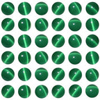 100pcs Grass Green Cat Eye Beads 8mm Round Semi Precious Stone Hole Size 1mm DIY Charm Spacer Beading Smooth Gemstone Loose Beads for Jewelry Making Bracelets Necklaces Earrings Crafting - color: Grass Green