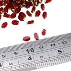 Glass Rice Beads Clear Wine Red 4x6mm 50pcs Faceted Oval Golden Edge Crystal Loose Beads for DIY Craft Jewelry Making - color: Clear Wine Red