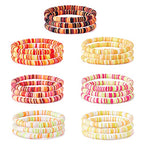 Ornaland Heishi Surfer Bracelets Set Polymer Clay Heishi Beads Stretch Bracelets Multi-Layer Stackable Friendship Bracelets Bohemia Summer Beach Jewelry for Women - color: Yellow