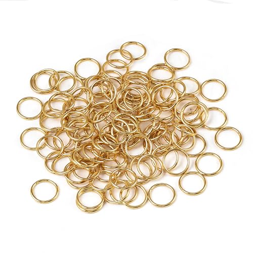 200Pcs 10mm Gold Plated Stainless Steel Jump Rings 18 Gauge Metal O Rings Close but Unsoldered Single Loop Connectors for Jewelry Necklaces Bracelet Earrings Keychain DIY Making - color: Gold Plated, size: 10mm