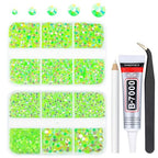 qiipii Light Green AB Resin Rhinestones for Crafting Fluroscent Green Flatback Jelly Stones 2mm 3mm 4mm 5mm 6mm Diamonds Gems for Face Eyes Makeup Tumblers Mugs Bottles DIY Crafts Clothes Shoes Phones - color: Fresh Green AB