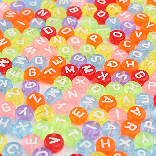 Song Xi 1200pcs Colorful Alphabet Beads 4x7mm A-Z Letter Beads for Bracelets and Jewelry Making Key Chains - color: 1200pcs colorful alphabet