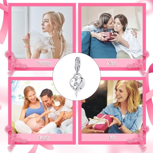 Charm for Bracelets and Necklaces, Heart Animals 925 Sterling Silver Bead Celestial Sun Moon Star Charms Jewelry Gift for Women Girls - color: Key Padlock Heart Dangle Charm