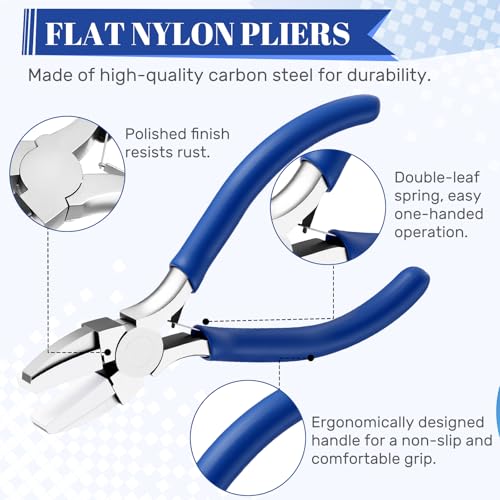 Mudder 2 Pieces Jewelry Making Tool Bail Making Pliers 6 in 1 Jewelry Wire Bending Pliers for Beading Looping Shaping Wire DIY Crafts (Clear Blue) - color: Clear Blue