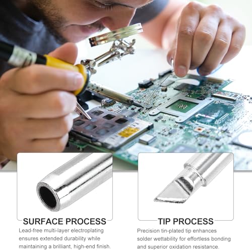 MECCANIXITY Pack of 10 900M Solder Tips Internally Heated Soldering Tips with Cleaning Sponge Pad Replacement Welding Accessories Kit for Electrical Solder Station Tip (900M-T-S1.5K) - style: 900M-T-S1.5K