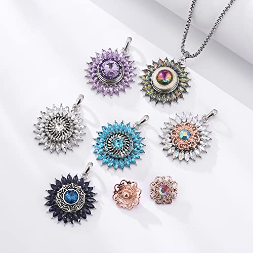 10PCs Mixed Style Rhinestones Snaps Jewelry Charms Buttons 18/20mm for Interchangeable Snaps Jewelry Making Women DIY Button Bracelets Necklaces Rings Brooch Accessories(Sky Blue) - color: Sky Blue