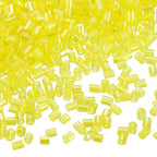 uxcell 1400Pcs Glass Bugle Beads, 1.9x1.5mm Tube Mini Loose Glass Seed Spacer Bead for DIY Earrings Necklaces Bracelets Jewelry Making (Yellow) - color: Yellow, size: 1.9x1.5mm